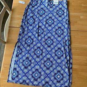 Blue Geometric Patterned Skirt